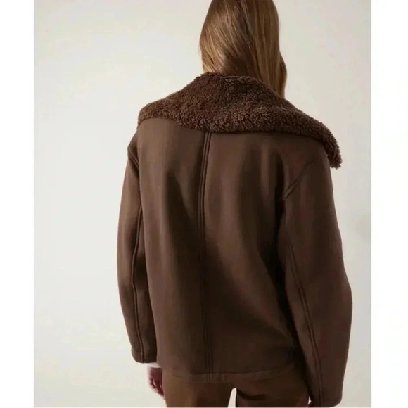 Athleta Womens westbound Sherpa Brown Jacket size Large - Picture 2 of 15